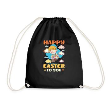 Christlicher Osterjunge Frohe Ostern - Turnbeutel - Schwarz - Vorne