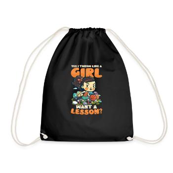 Basketball Easter Throw Like Girl Easter - Drawstring Bag - black - Front