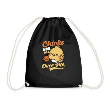 Basketball Easter Chicks All Over Me - Drawstring Bag - black - Front