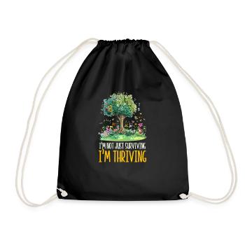 Stroke Survivor Not Just Surviving Thriving - Drawstring Bag - black - Front