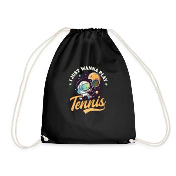 Joueur de tennis Astronaute Je veux juste jouer - Sac de sport léger - noir - Devant