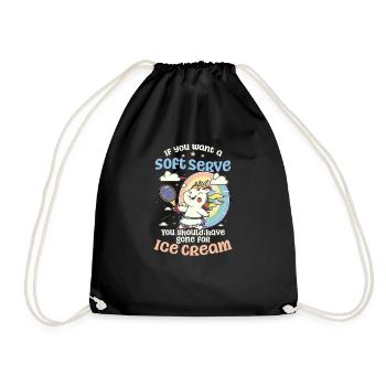 Tennis Player Cute Unicorn Tennis - Drawstring Bag - black - Front
