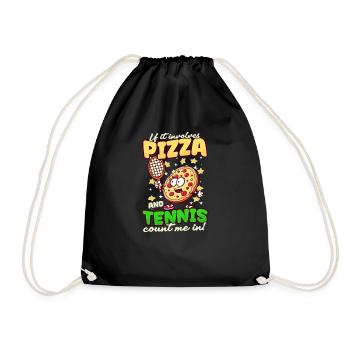 Tennisspieler Pizza Tennis - Turnbeutel - Schwarz - Vorne