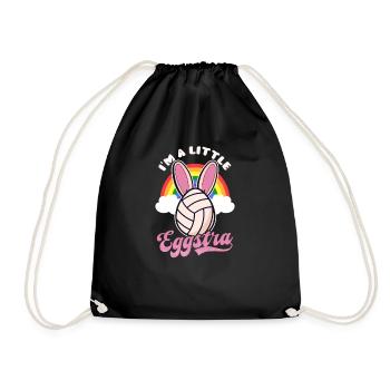 Volleyball Easter Little Eggstra Volleyball Ears - Drawstring Bag - black - Front