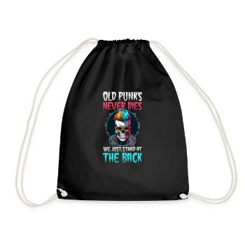 Rock Music Old Punks Stand At The Back - Drawstring Bag - black - Front