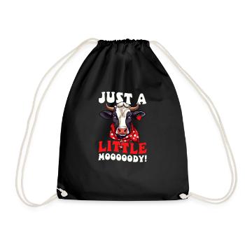 Cow Farmer Little Mooooody - Drawstring Bag - black - Front