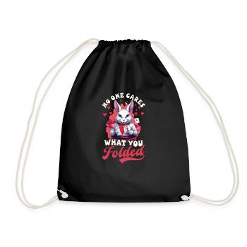 Poker No One Cares What You Folded - Drawstring Bag - black - Front