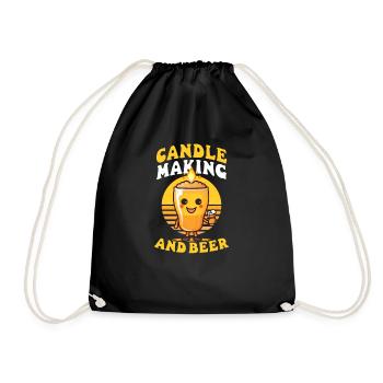 Candle Making Candle Making And Beer - Drawstring Bag - black - Front