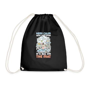 Yoga Instructor Keep Calm and Pretend All on the M - Drawstring Bag - black - Front