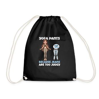 Yoga Instructor Yoga Pants Jeans Are Too Judgy - Drawstring Bag - black - Front