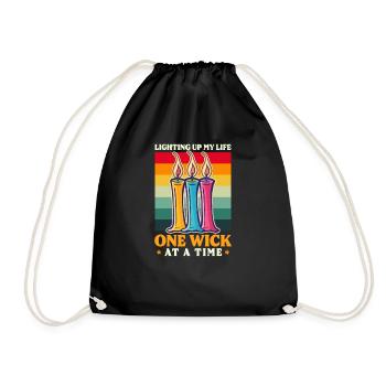 Candle Making Lighting Up Life One Wick a Time - Drawstring Bag - black - Front