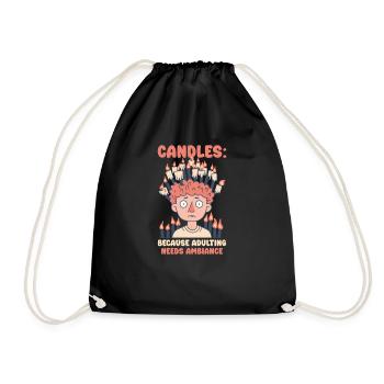 Candle Making Candles Adulting Needs Ambiance - Drawstring Bag - black - Front