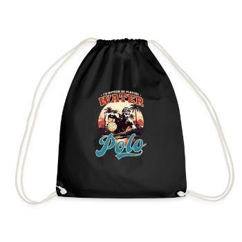 Water Polo Vintage Retro Sunset - Drawstring Bag - black - Front