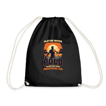 Water Polo Playing Better Than Breathing - Drawstring Bag - black - Front
