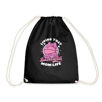 Basketball Mama Livin Basketball Mama Leben - Turnbeutel - Schwarz - Vorne