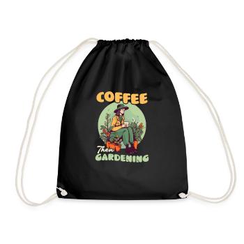 Landschaftsgärtner Kaffee Dann Gartenarbeit - Turnbeutel - Schwarz - Vorne