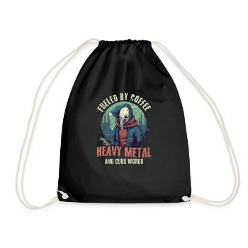 Musique Rock Alimenté Café Heavy Metal Jurons Mots - Sac de sport léger - noir - Devant