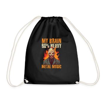 Rock Music Brain 90% Heavy Metal Music - Drawstring Bag - black - Front