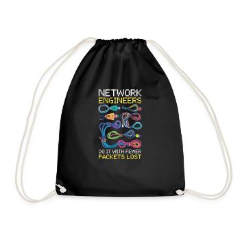 Network Engineering Do It with Fewer Packets Lost - Drawstring Bag - black - Front