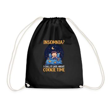 Cookie Lover Insomnia? Late-Night Cookie Time - Drawstring Bag - black - Front