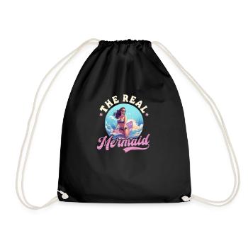 Surfeur La vraie sirène - Sac de sport léger - noir - Devant