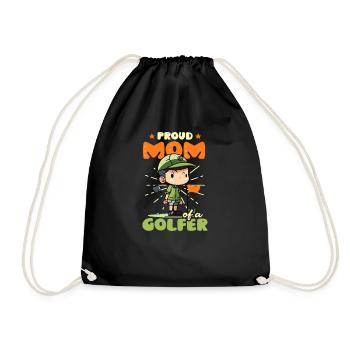 Golfen Mama Stolze Mutter des Golfers - Turnbeutel - Schwarz - Vorne