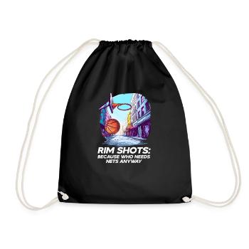 Street Basketball Rim Shots : Parce que qui a besoin de filet - Sac de sport léger - noir - Devant