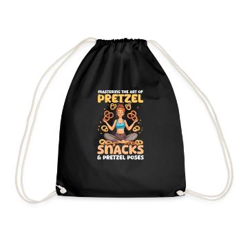 Yoga-Mama meistert Brezel-Snacks und -Posen - Turnbeutel - Schwarz - Vorne