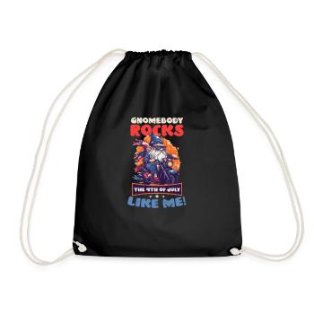 4 juillet Gnome américain Gnome Gnome Rocks Like Me - Sac de sport léger - noir - Devant