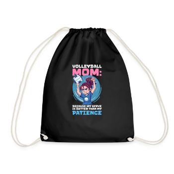Volleyball Mom My Serve Better Than My Patience - Drawstring Bag - black - Front