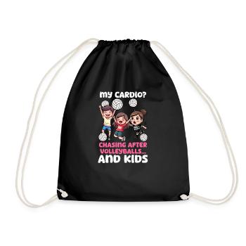 Volley-ball Maman Cardio Chasing Volleyballs Et Enfants - Sac de sport léger - noir - Devant