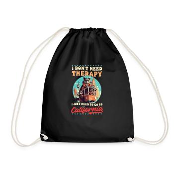 California Lover No Therapy Just California - Drawstring Bag - black - Front