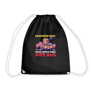 Lacrosse Mom Lacrosse Taxi: Mehr Haltestellen als Stadt B - Turnbeutel - Schwarz - Vorne