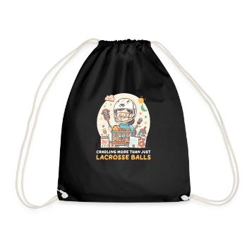 Lacrosse Mom Cradling More Than Just Lacrosse Ball - Drawstring Bag - black - Front