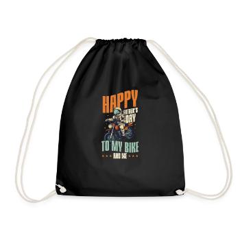 Motorbike Dad To My Bike And Me - Drawstring Bag - black - Front