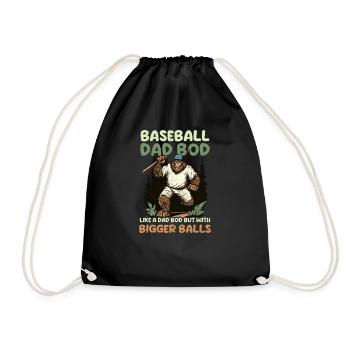 Baseball Papa Baseball Papa Körper Größere Bälle - Turnbeutel - Schwarz - Vorne