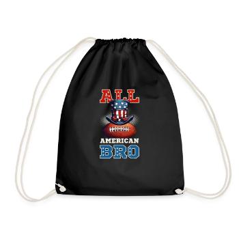 4. Juli Fußball All American Bro - Turnbeutel - Schwarz - Vorne