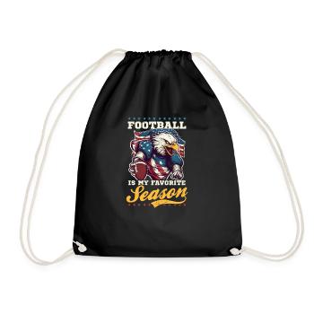 4. Juli Fußball ist meine Jahreszeit - Turnbeutel - Schwarz - Vorne