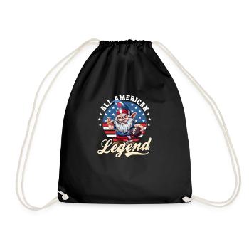 4. Juli Fußball All American Legend - Turnbeutel - Schwarz - Vorne