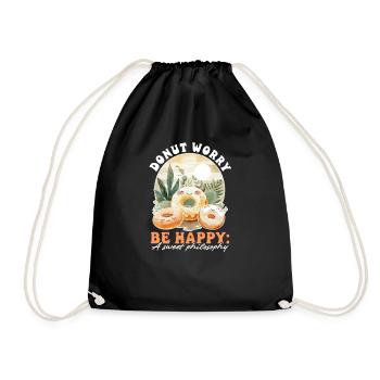 Donut Lover A Sweet Philosophy - Drawstring Bag - black - Front