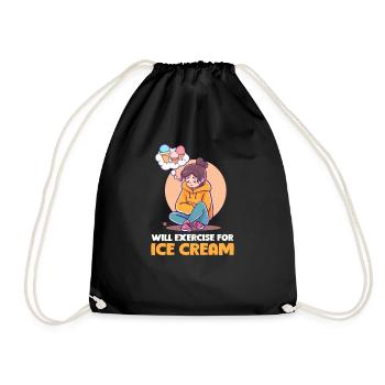 L’amateur de crème glacée fera de l’exercice pour la crème glacée - Sac de sport léger - noir - Devant