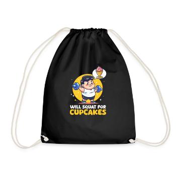 L’amateur de cupcakes s’accroupira pour les cupcakes - Sac de sport léger - noir - Devant