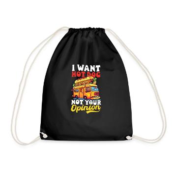 Hot Dog Voulez-vous un hot-dog, pas votre opinion - Sac de sport léger - noir - Devant