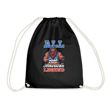 4th Of July BBQ All American Legend - Drawstring Bag - black - Front