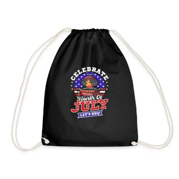 4. Juli BBQ Let's BBQ - Turnbeutel - Schwarz - Vorne