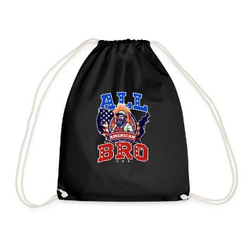 4. Juli BBQ All American Bro - Turnbeutel - Schwarz - Vorne