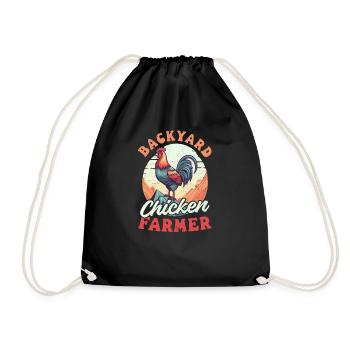 Chicken Farmer Backyard Chicken Farmer - Drawstring Bag - black - Front