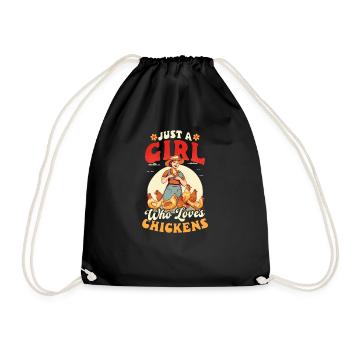 Fille de fermier de poulet aime les poulets - Sac de sport léger - noir - Devant