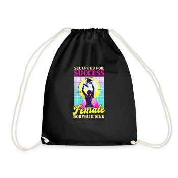 Bodybuilder féminin sculpté pour le succès - Sac de sport léger - noir - Devant
