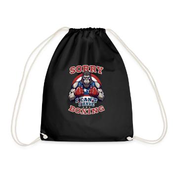 Boxing Sorry Have Boxing - Drawstring Bag - black - Front